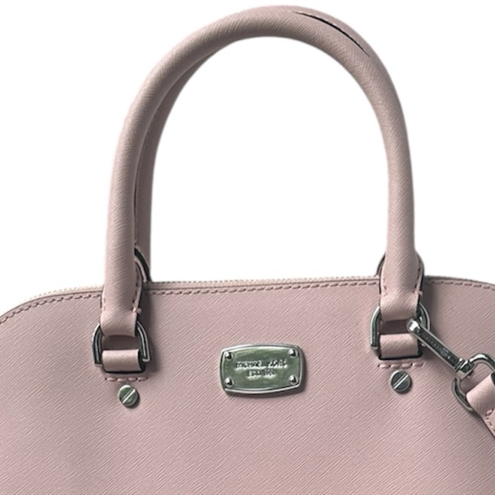 Michael Kors Blush Pink Saffiano Leather Dome Satchel Crossbody Bag - Picture 15 of 17